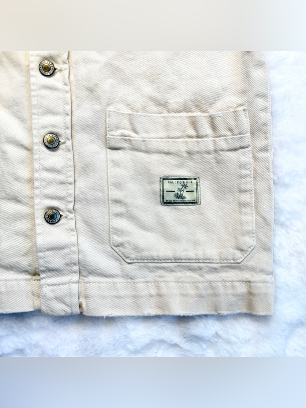 ZARA Youth Button Front Twill Collard Long Sleeve Utility Jacket Size 8 Youth - Picture 5 of 8